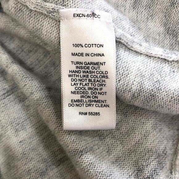 Express Gray Heather Soft Cotton Sweater Black Sequin NYC - Picture 6 of 6